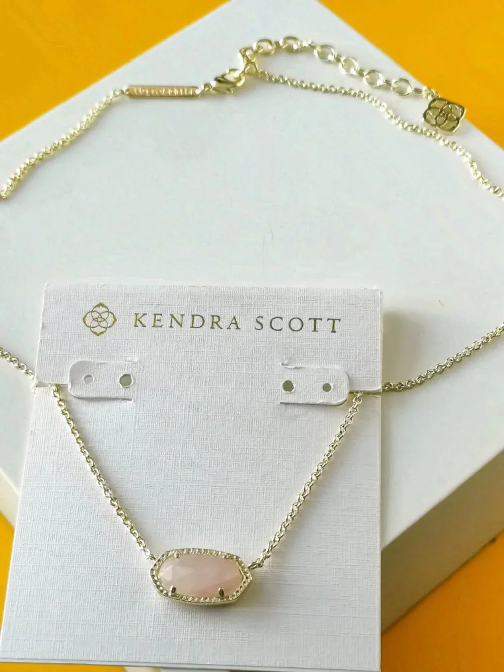 Elisa Gold Rose Quartz Necklace by Kendra Scott - Picture 2 of 3